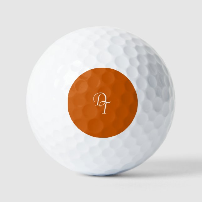 Balles De Golf Monogramme - orange brûlée (Recto)