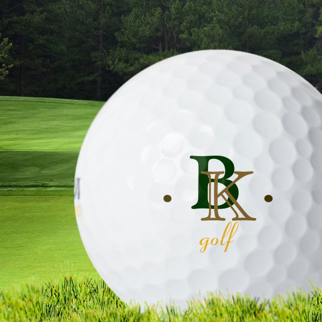 Balles De Golf monogramme personnalisé 2 initiaux (Créateur téléchargé)