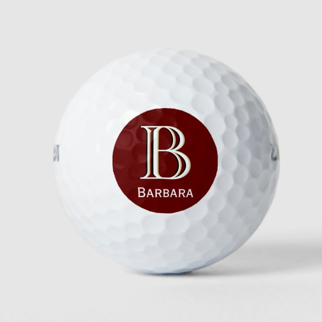 Balles De Golf Monogramme personnalisé à trois couches avec préno (Devant)