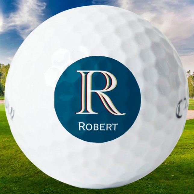 Balles De Golf Monogramme personnalisé à trois couches avec préno (Créateur téléchargé)