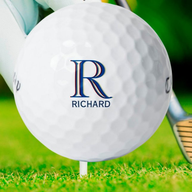 Balles De Golf Monogramme personnalisé à trois couches avec préno (Créateur téléchargé)