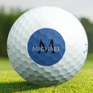 Balles De Golf Monogramme personnalisé bleu royal gras