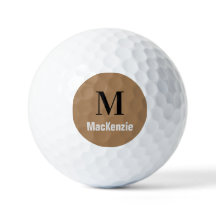 Monogramme personnalisé + Boule de golf Nom