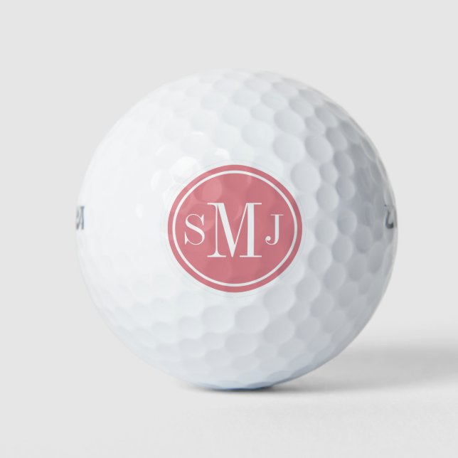 Balles De Golf Monogramme personnalisé et cadre de glace fraise (Devant)