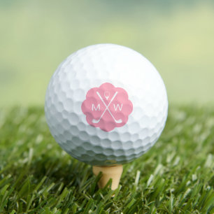 Balles De Golf Monogramme personnalisé rose
