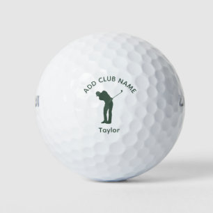 Balles De Golf Monogramme personnalisé Sage moderne Green Club No