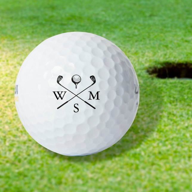 Balles De Golf Monogramme personnalisé simple et élégant avec ini (Créateur téléchargé)