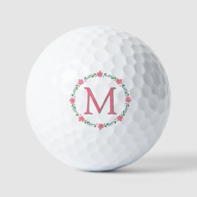 Balles De Golf Monogramme rose (Recto)