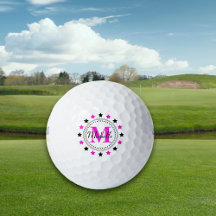 Monogramme Rose Black Stars