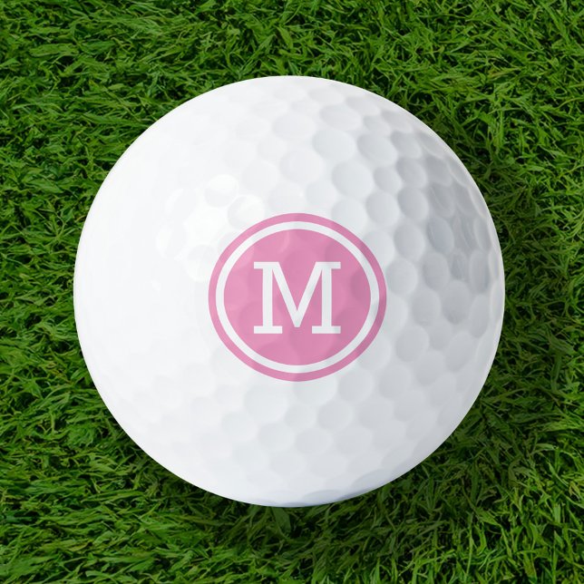 Balles De Golf Monogramme rose Boules de golf personnalisées (Créateur téléchargé)