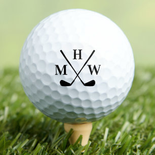 Balles De Golf Monogramme triple initial élégant