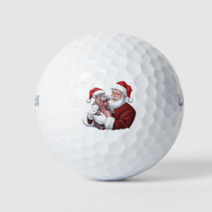 Balles De Golf Moodeng Noël Funny Père Noël Vintage