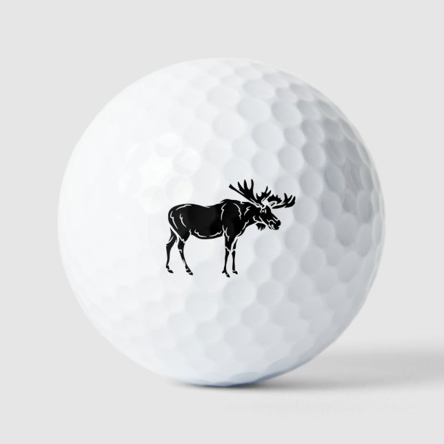 Balles De Golf Moose Silhouette Faune Animaux Sauvages (Recto)