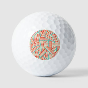 Balles De Golf Motif Abstrait rayé coloré