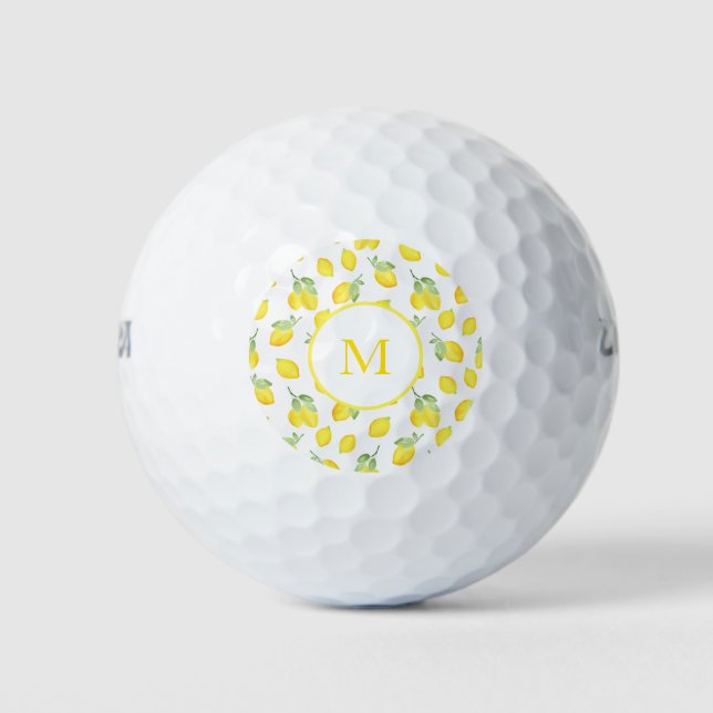 Balles De Golf Motif citrons aquarelles (Devant)