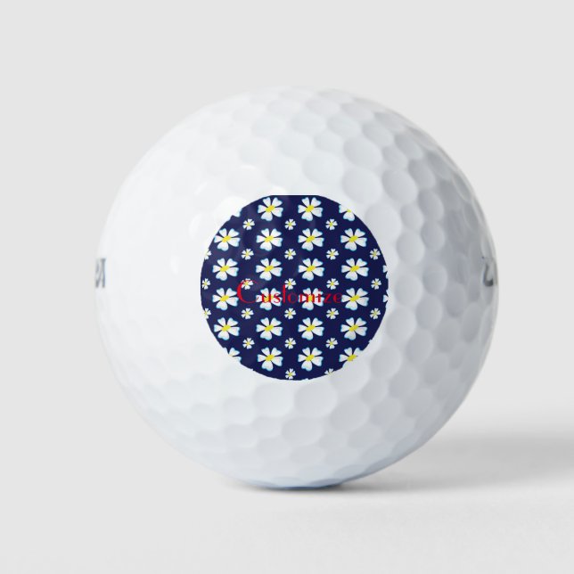 Balles De Golf Motif de fleurs blanches Thunder_Cove (Devant)