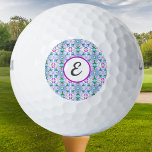 Balles De Golf Motif de golf pour femmes Monogram rose personnali
