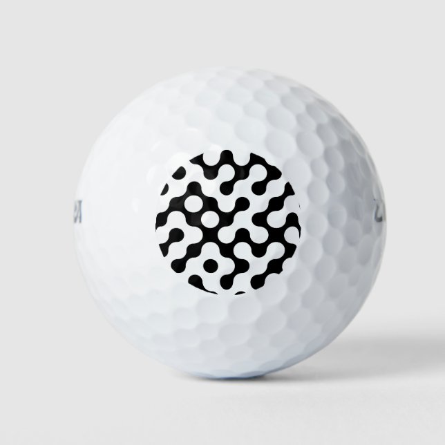 Balles De Golf Motif de labyrinthe noir (Devant)