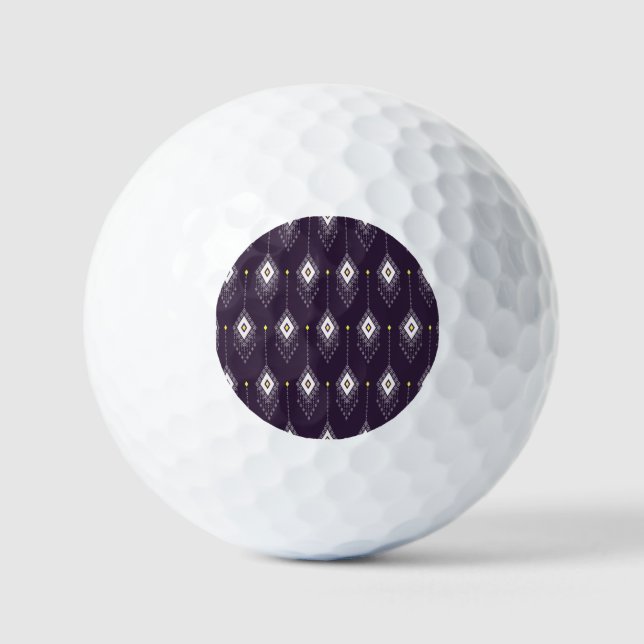 Balles De Golf Motif de lustre Ikat : Conception Vintage de texti (Recto)