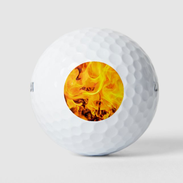 Balles De Golf Motif Feu Et Flames (Devant)