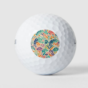 Balles De Golf Motif floral mignon pastel arc-en-ciel
