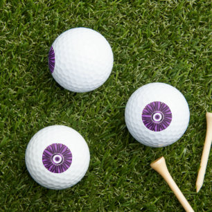 Balles De Golf Motif Floral Violet Design Fleur Moderne Abstraite