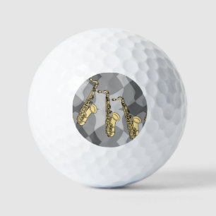 Balles De Golf Motif gris saxophone