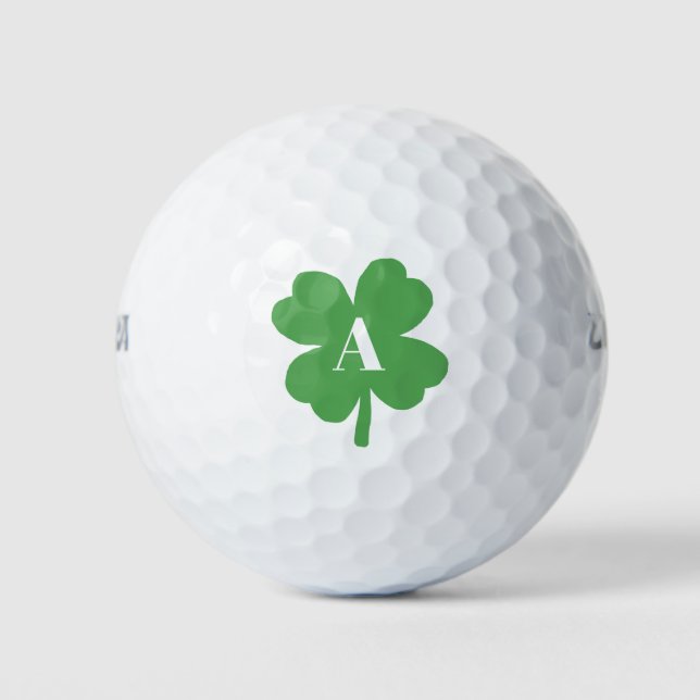 Balles De Golf Motif irlandais Shamrock Monogramme (Devant)