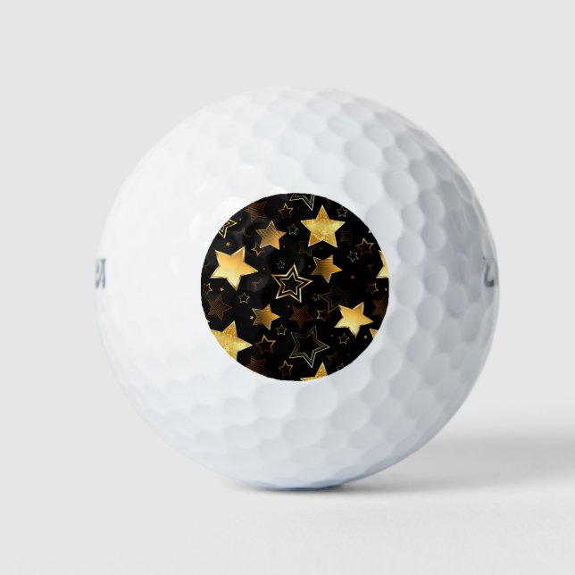 Balles De Golf Motif sans couture avec étoiles d'or (Devant)