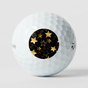 Balles De Golf Motif sans couture avec étoiles d'or