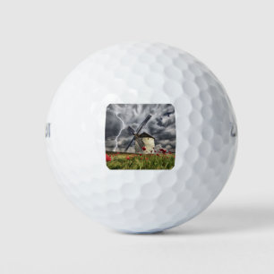 Balles De Golf Moulin À Vent Dans Une Tempête