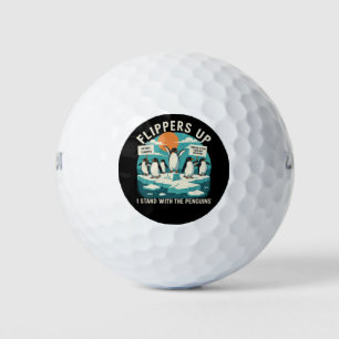 Balles De Golf Nageoires en l'air Je suis avec les manchots Drôle