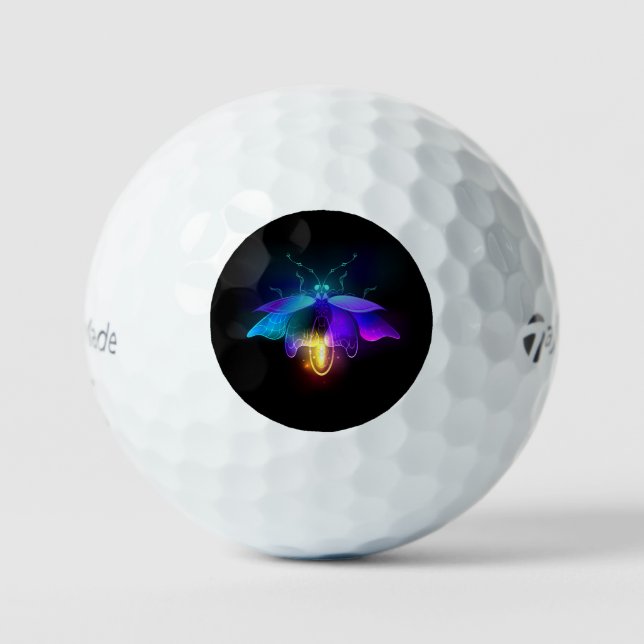 Balles De Golf Neon Firefly sur noir (Recto)