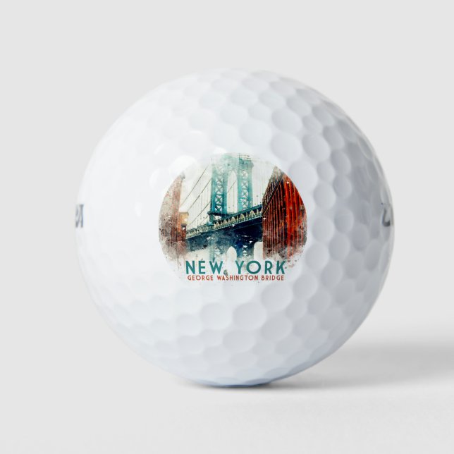 Balles De Golf New York, George Washington Bridge, (Devant)