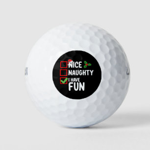 Balles De Golf Nice Naughty J'Ai Fun Père Noël Christmas List