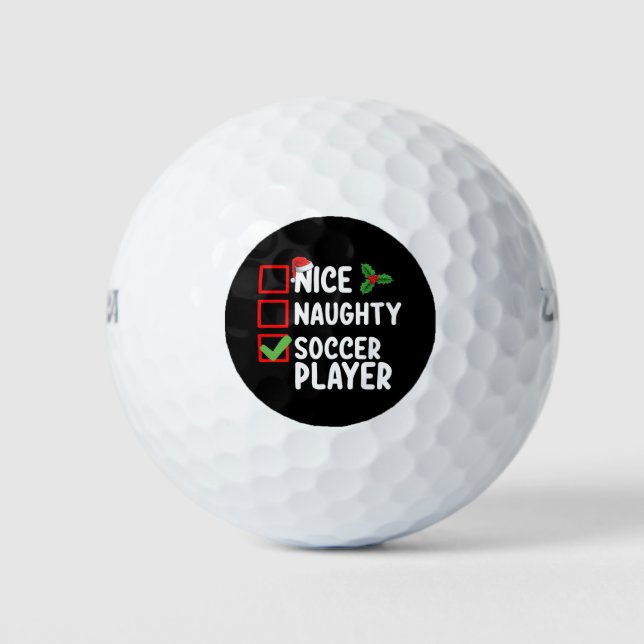 Balles De Golf Nice Naughty Soccer Joueur Noël (Devant)