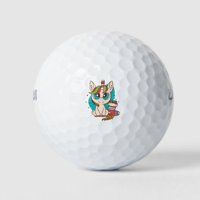 Balles De Golf Noël à la licorne (Devant)