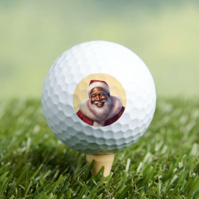 Balles De Golf Noël afro-américain Jolly Santa Claus (T-shirt Insitu)