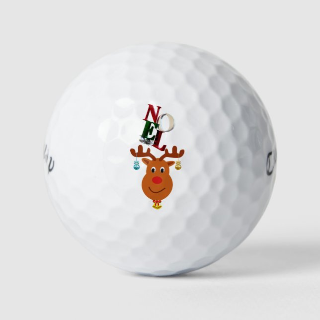Balles De Golf Noel Deer Bells Bauble Rudolf Snowflakes Noël (Devant)
