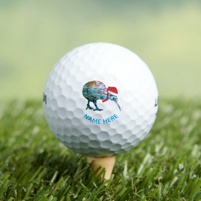 BALLES DE GOLF NOËL PERSONNALISÉ KIWI PAUA GOLF BALLS (T-shirt Insitu)