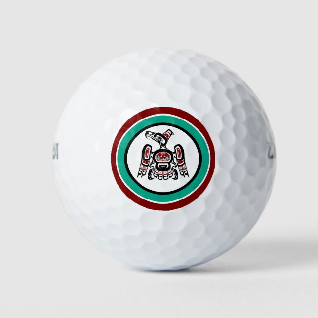Balles De Golf Noir rouge autochtone Kaigani Thunderbird (Devant)