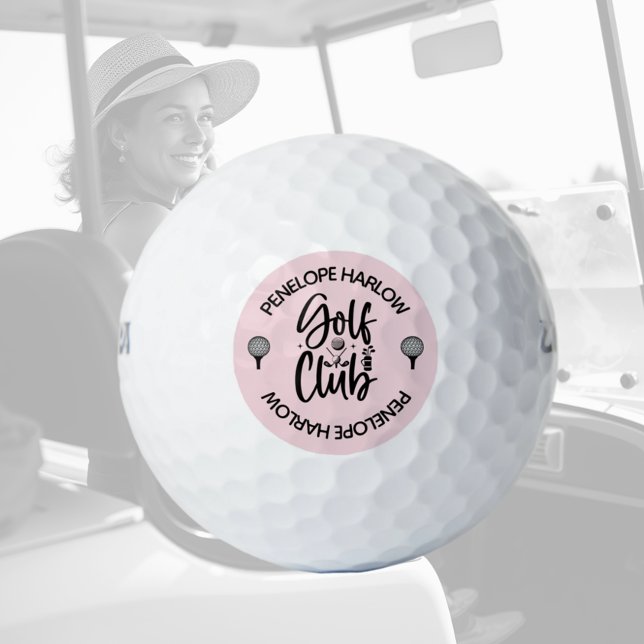 Balles De Golf Nom du club de golf Blush Pink (Créateur téléchargé)