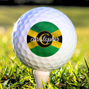 Balles De Golf Nom du drapeau jamaïcain Monogramme