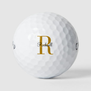 Balles De Golf Nom du monogramme d'or personnalisé Boule de golf