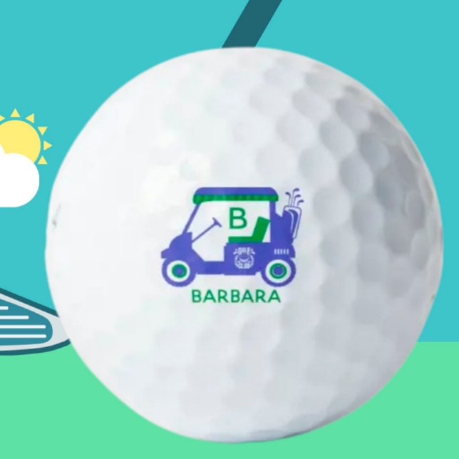 Balles De Golf Nom du monogramme du panier de golf personnalisé u (Créateur téléchargé)