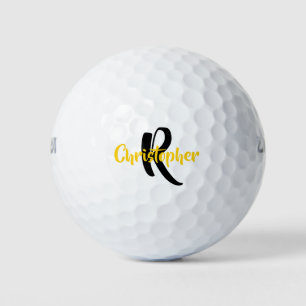Balles De Golf Nom du monogramme personnalisé blanc