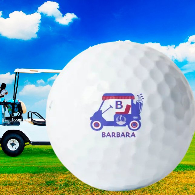 Balles De Golf Nom du monogramme personnalisé du panier de golf t (Créateur téléchargé)