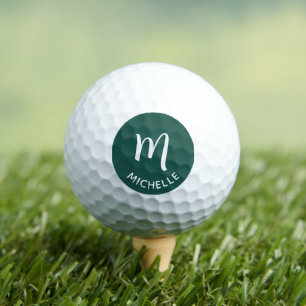 Balles De Golf Nom du monogramme personnalisé Emerald Green