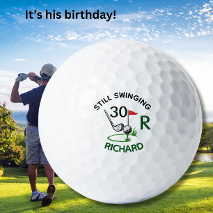 Balles De Golf Nom et monogramme pour homme pour 30e anniversaire