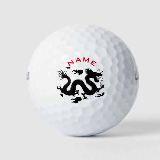 BALLES DE GOLF NOM PERSONNALISABLE CHINOIS DRAGON GOLF BALL (Devant)